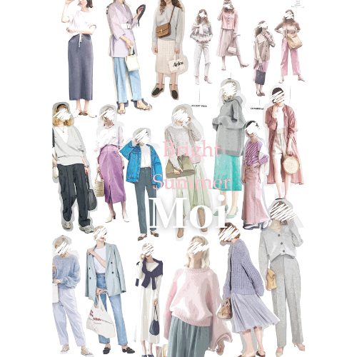 サマーファッションカラーコラージュ