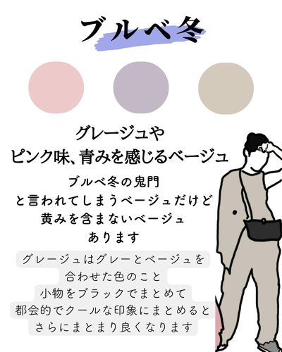 ブルベ冬•ウィンターのベージュ色見本と配色アドバイス